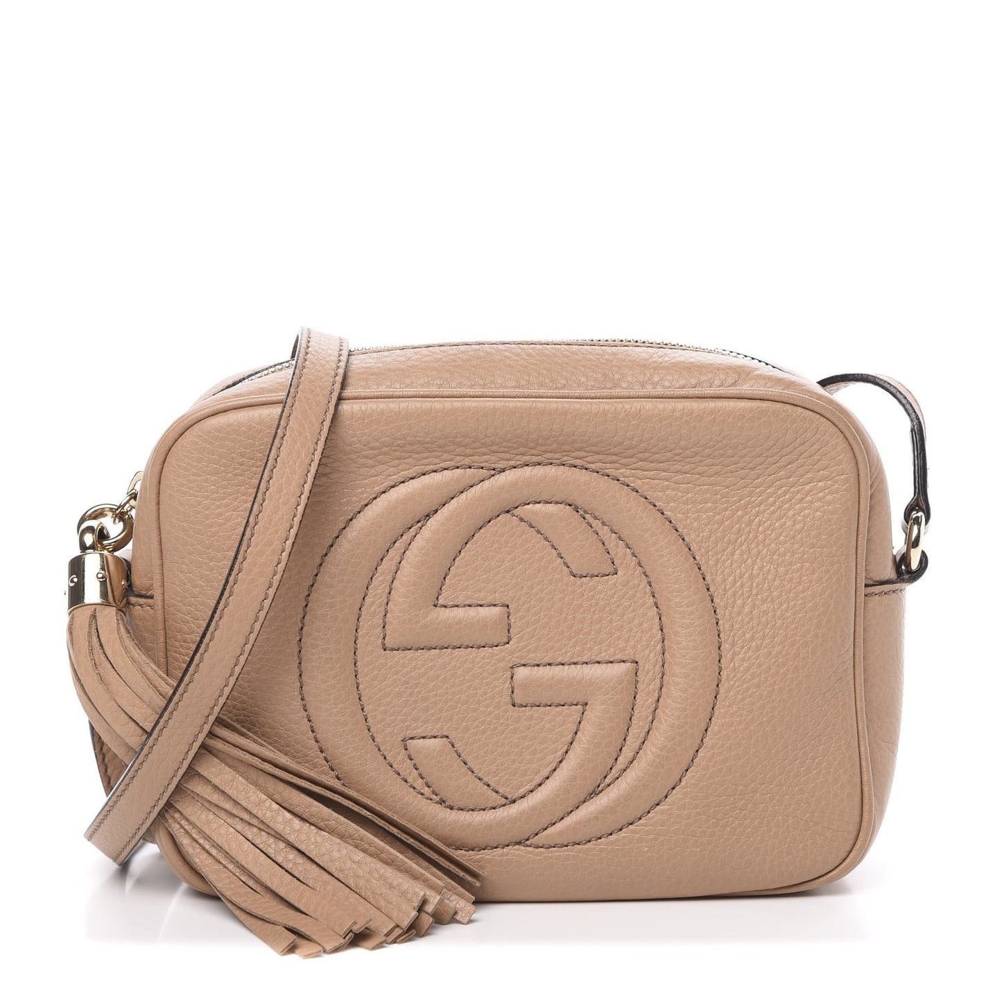 Pebbled Calfskin Small Soho Disco Bag Camelia