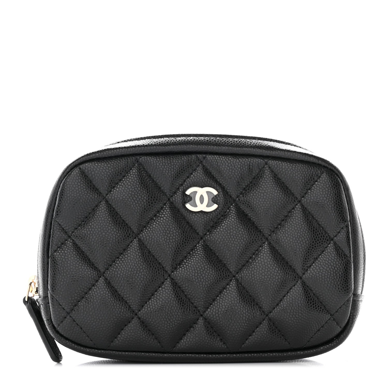 Chanel Caviar Quilted Curvy Pouch Cosmetic Case Black 1 of 8