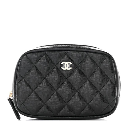 Chanel Caviar Quilted Curvy Pouch Cosmetic Case Black 1 of 8