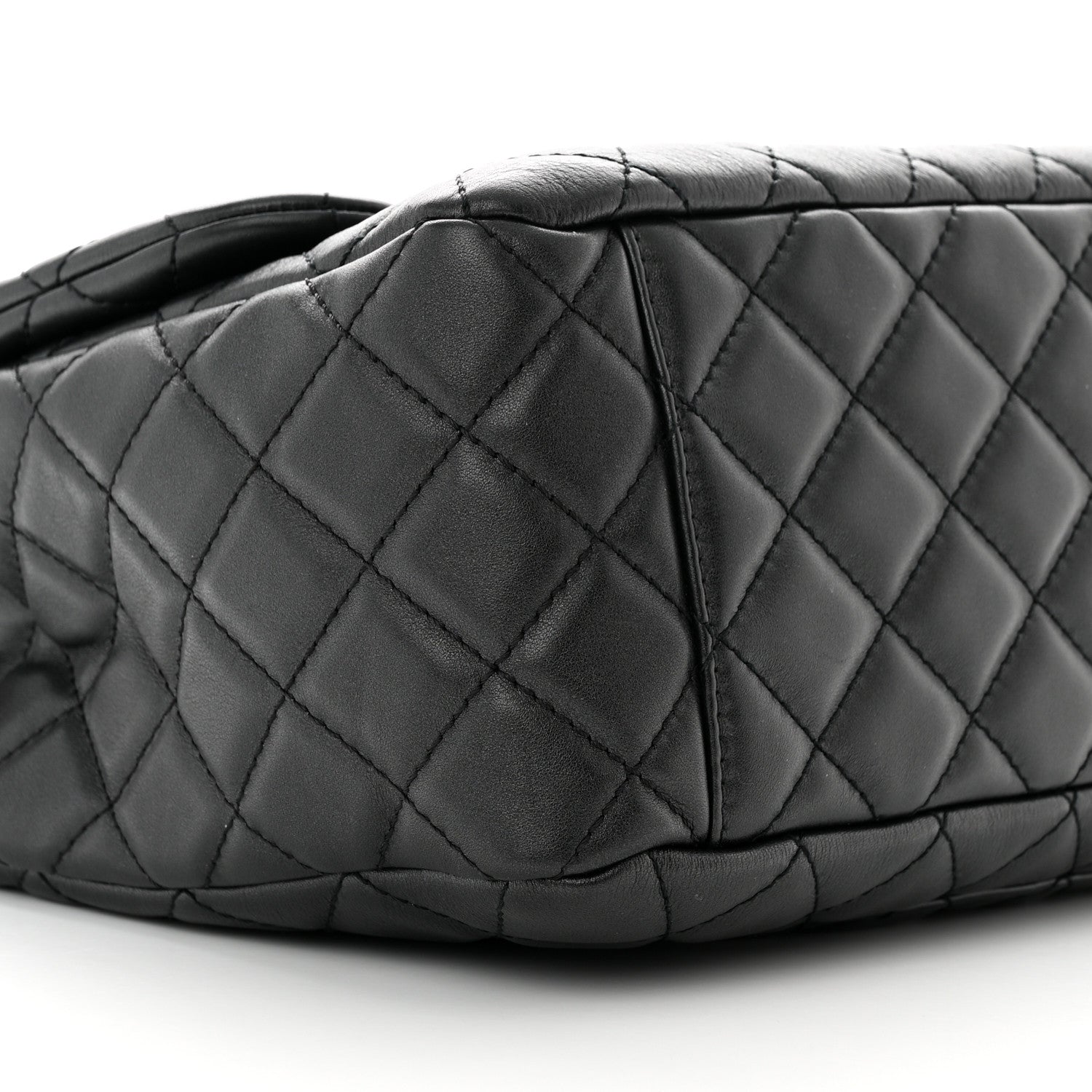Chanel Metallized Calfskin Quilted Small XXL Travel Flap Bag Black 9 of 10