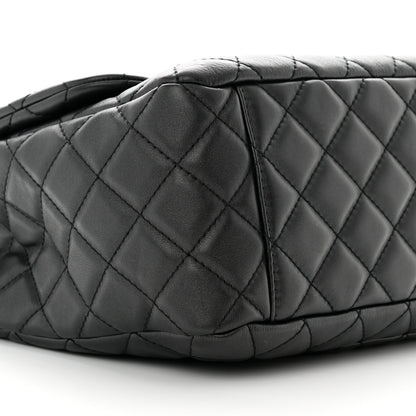 Chanel Metallized Calfskin Quilted Small XXL Travel Flap Bag Black 9 of 10