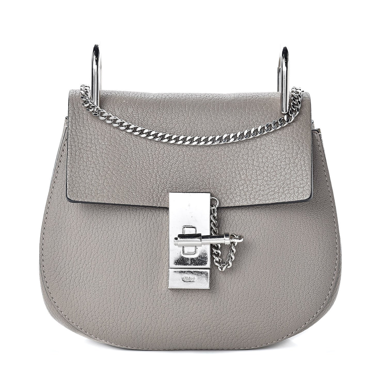 Grained Lambskin Mini Drew Shoulder Bag Cashmere Grey