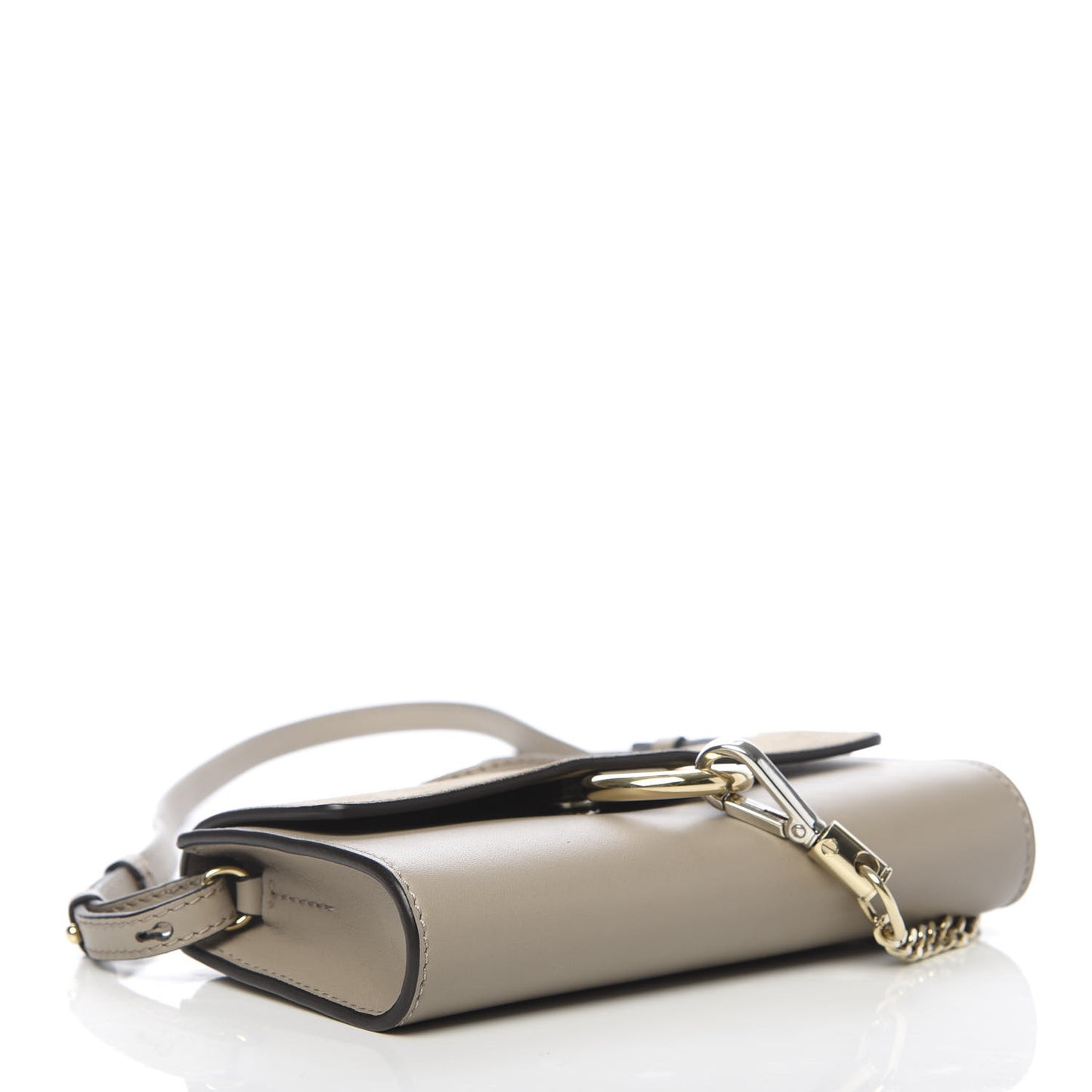 Suede Calfskin Mini Faye Shoulder Bag Motty Grey