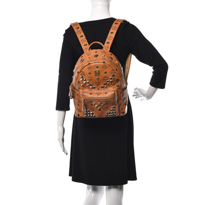 MCM Visetos Studded Small Stark Backpack Cognac 2 of 9