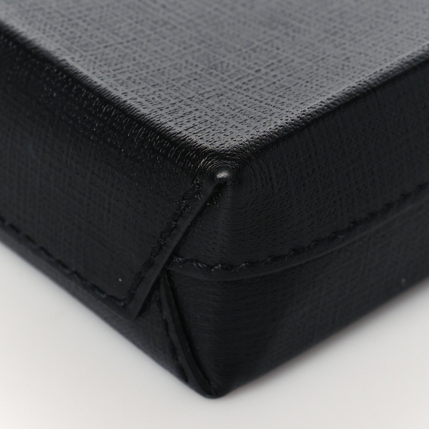 Squared Calfskin Logo Shopping Phone Holder Bag Black