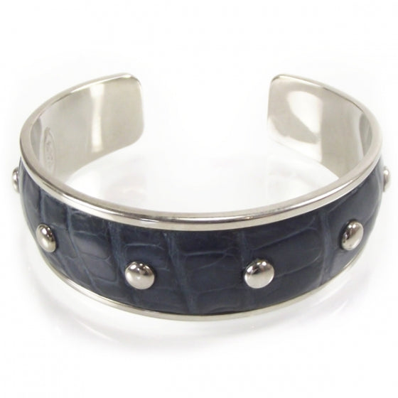 JPTodsLeatherSilverBraceletCuffStudded