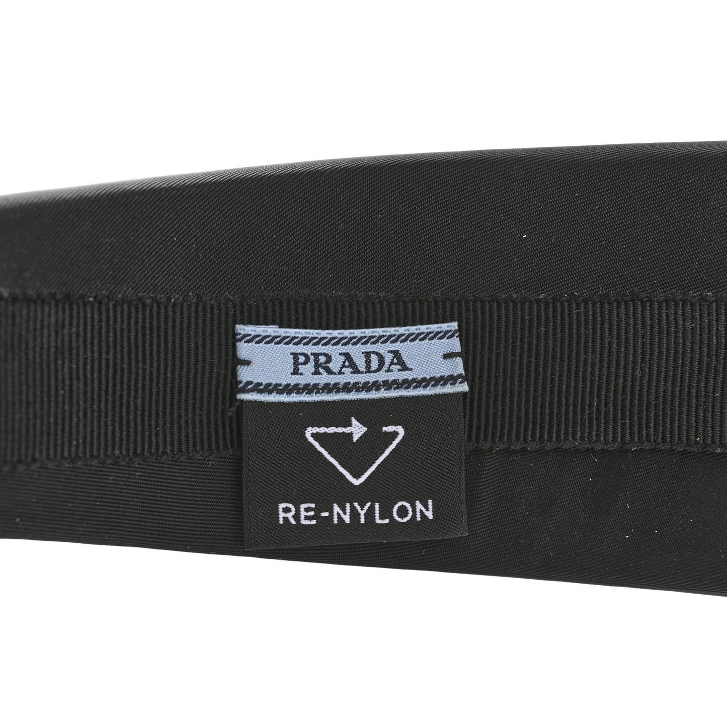 Re-Nylon Metal Triangle Logo Headband Black
