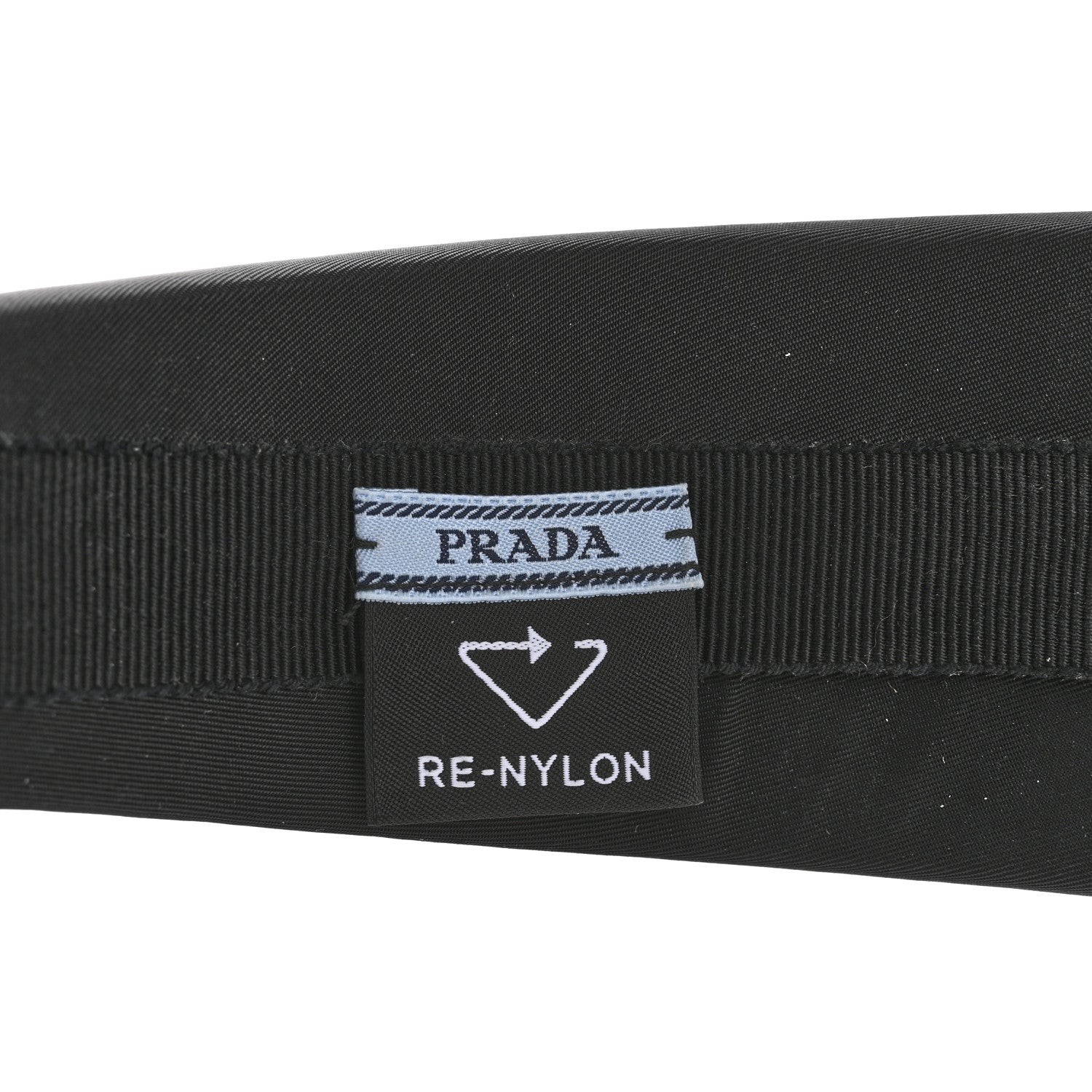 Prada Re-Nylon Metal Triangle Logo Headband Black 4 of 6