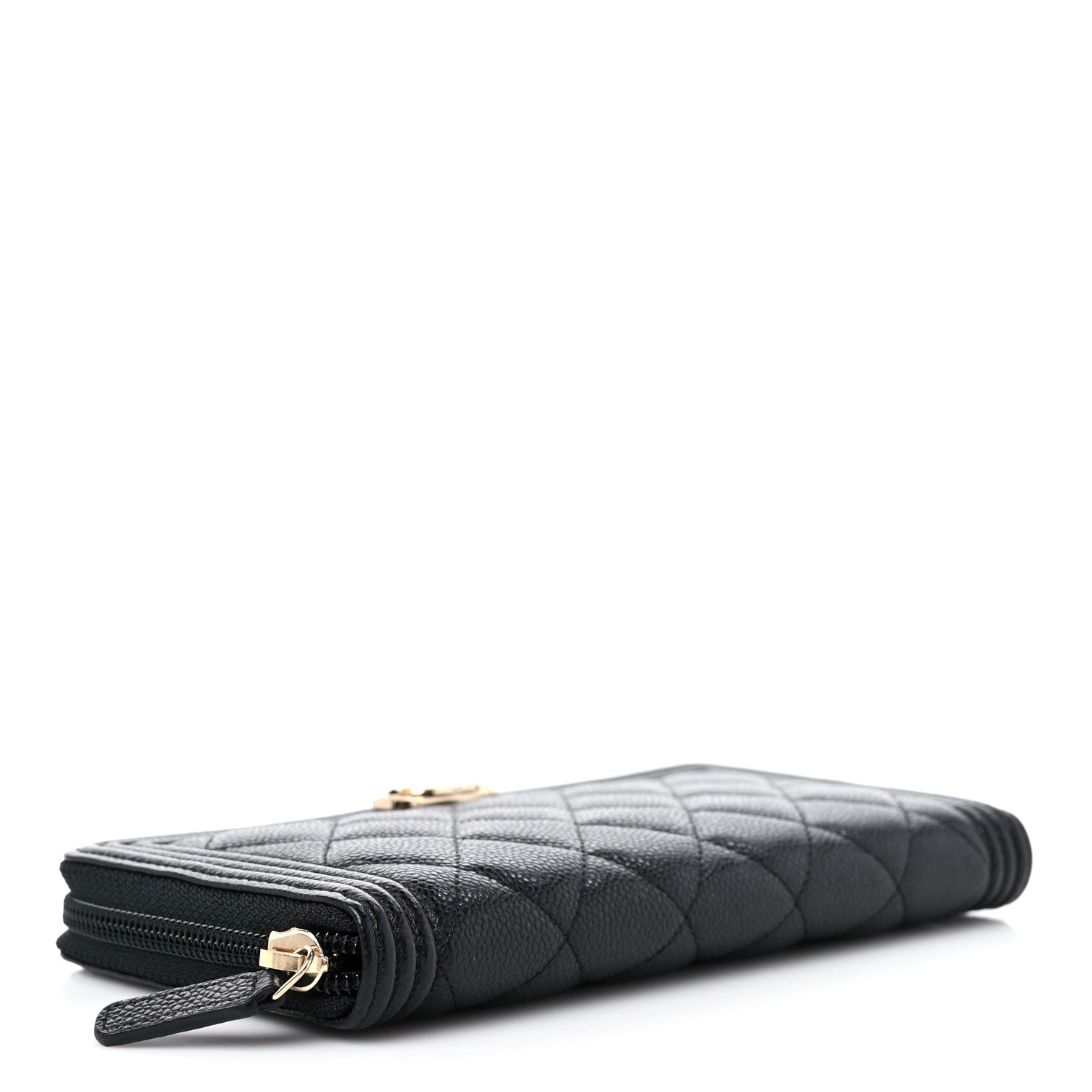 Chanel Caviar Quilted Boy Long Zip Around Wallet Black 4 of 11
