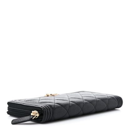 Chanel Caviar Quilted Boy Long Zip Around Wallet Black 4 of 11