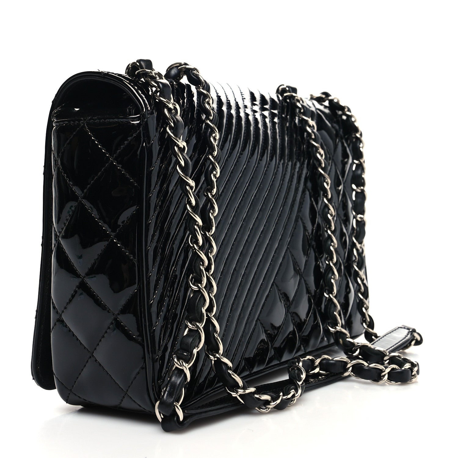 Chanel Patent Quilted Medium Coco Boy Flap Black 3 of 10