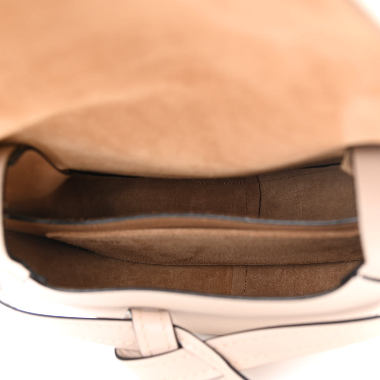 Grained Calfskin Small Gate Crossbody Bag Light Oat