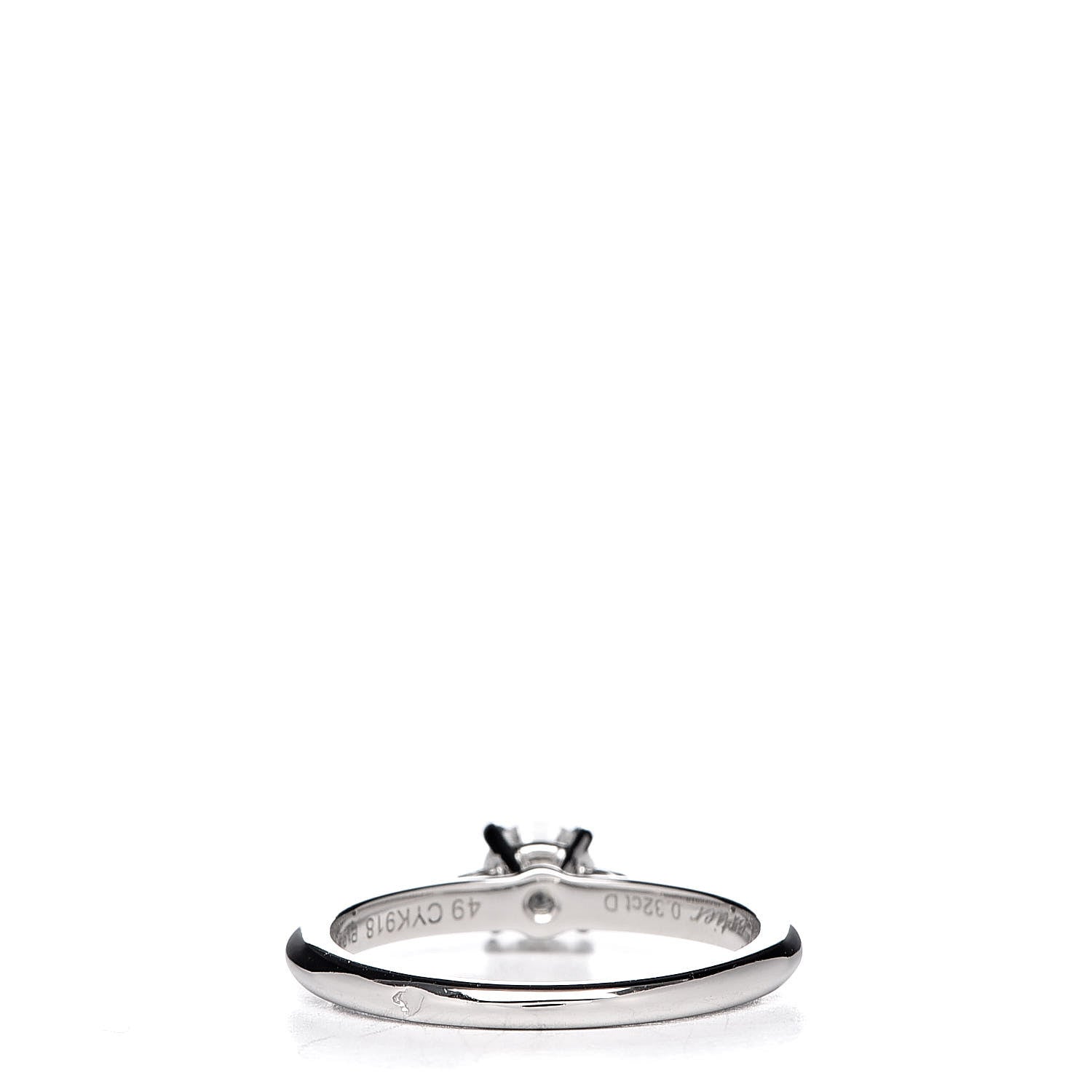 Cartier Platinum Diamond .32ct Solitaire Engagement Ring 49 4.75 4 of 7