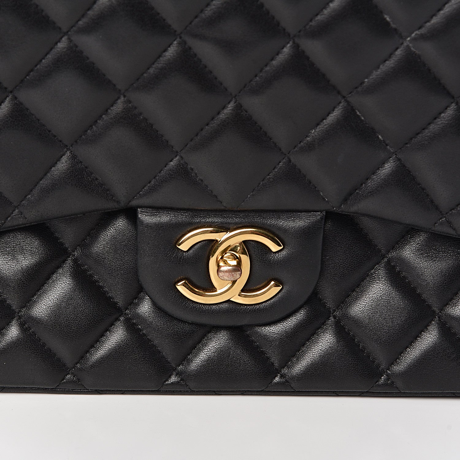 Chanel Lambskin Quilted Maxi Double Flap Black 10 of 10