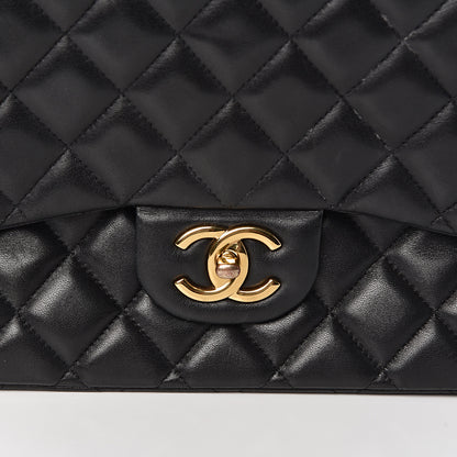 Chanel Lambskin Quilted Maxi Double Flap Black 10 of 10