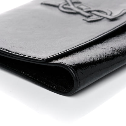 Saint Laurent Textured Patent Monogram Large Belle De Jour Clutch Black 8 of 12