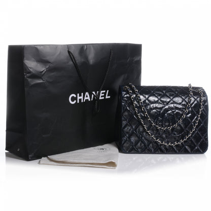 Chanel Patent Quilted XL Flap Navy Blue 5 of 8