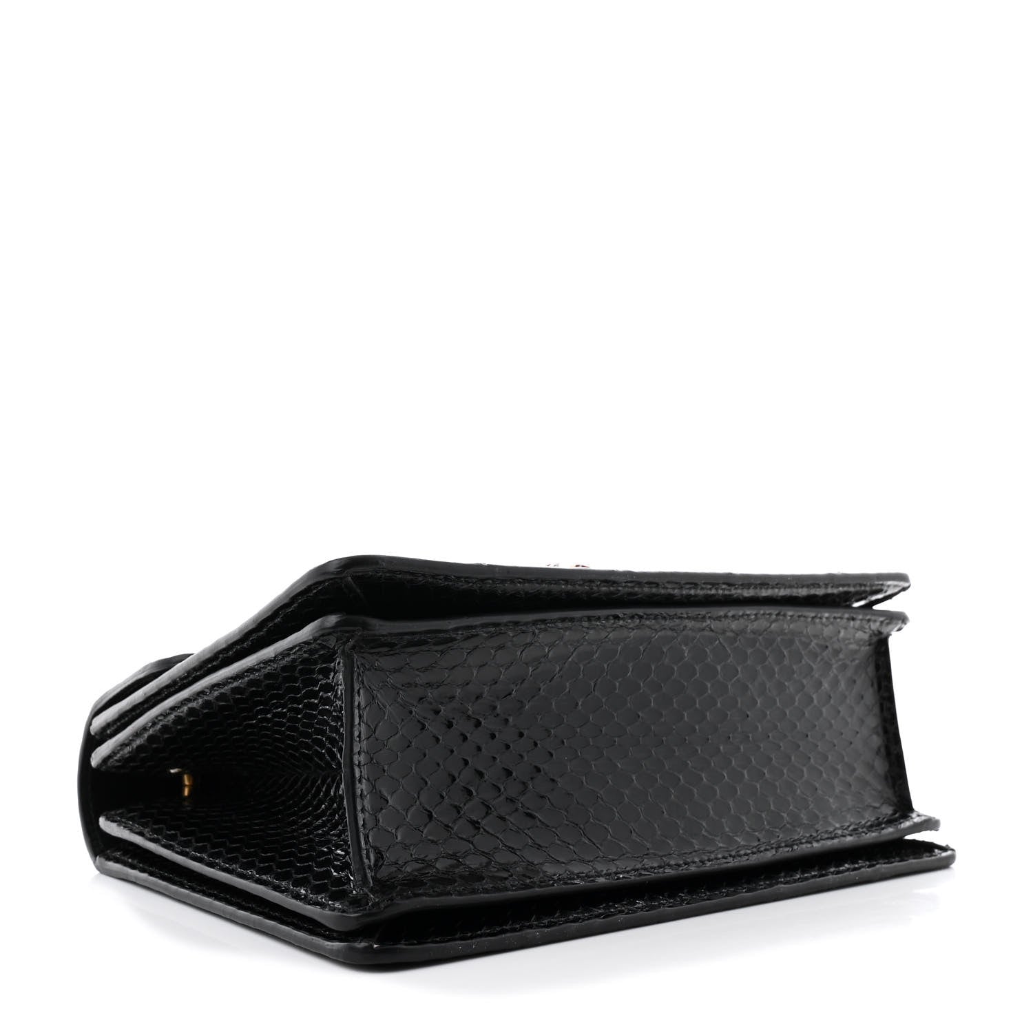 Gucci Snakeskin Sylvie Web Small Queen Margaret Top Handle Bag Black 4 of 12
