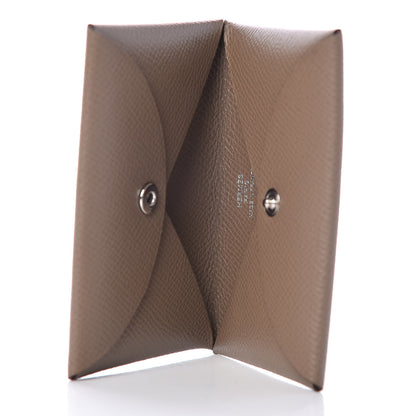 Hermes Epsom Calvi Card Case Etoupe 5 of 8