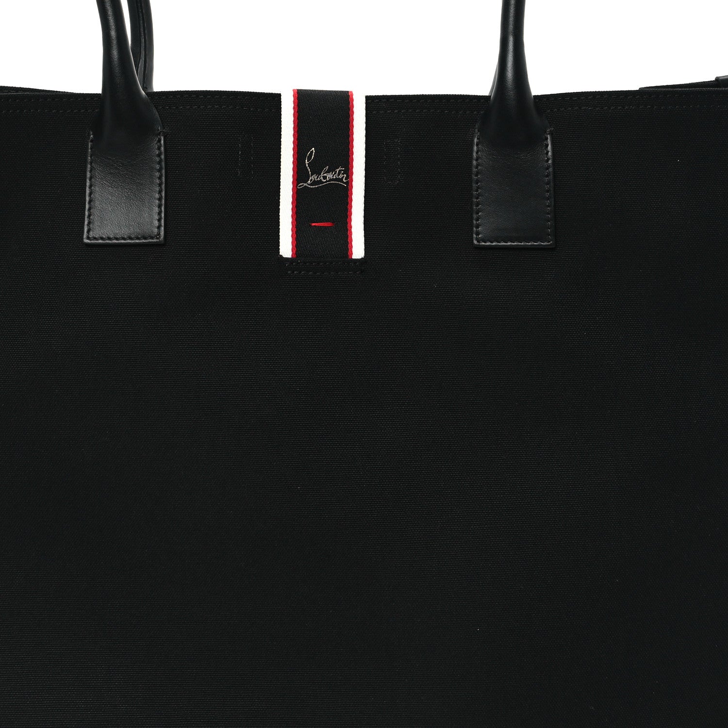 Christian Louboutin Linen Calfskin Extra Large Nastroloubi F.A.V.L. Tote Black 8 of 10