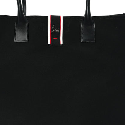 Christian Louboutin Linen Calfskin Extra Large Nastroloubi F.A.V.L. Tote Black 8 of 10
