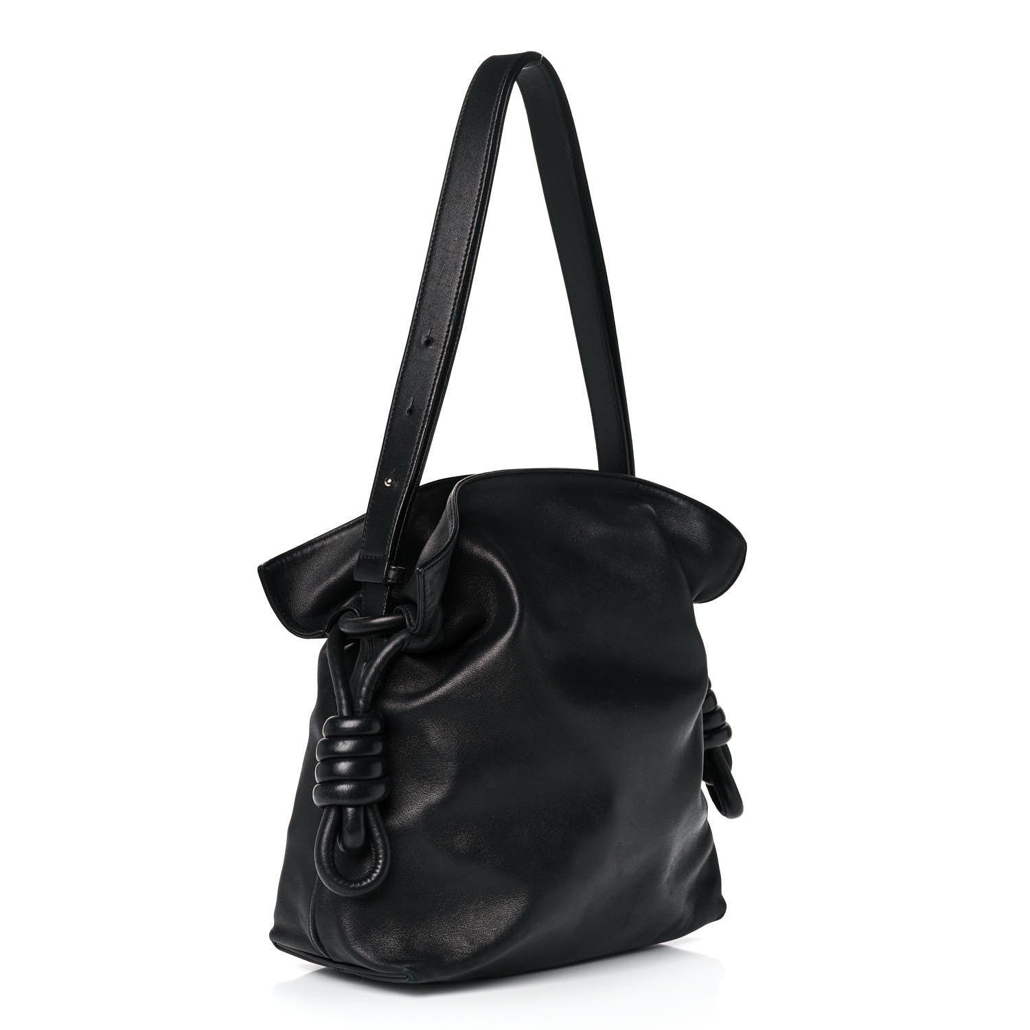 Loewe Calfskin Small Flamenco Knot Bag Black 2 of 13