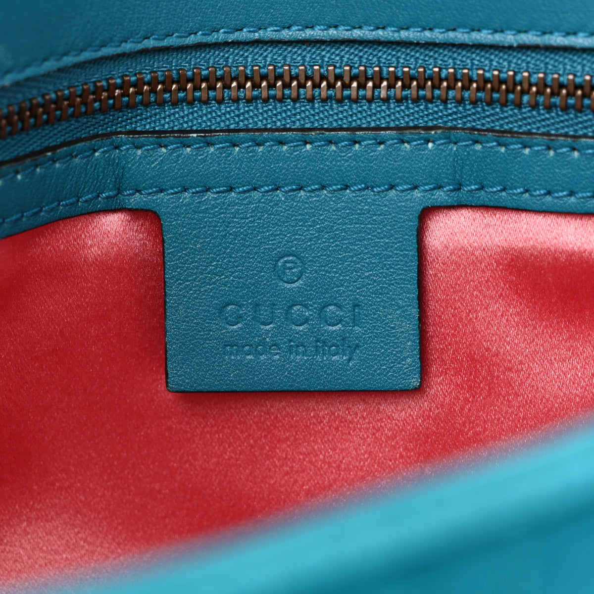 Gucci Velvet Matelasse Small GG Marmont Shoulder Bag Pavone Cyan 5 of 12