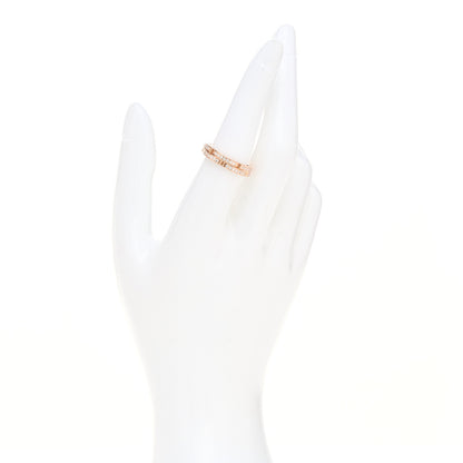 Cartier 18K Pink Gold Diamond Maillon Panthere 2 Half Rows Ring 53 6.5 2 of 4