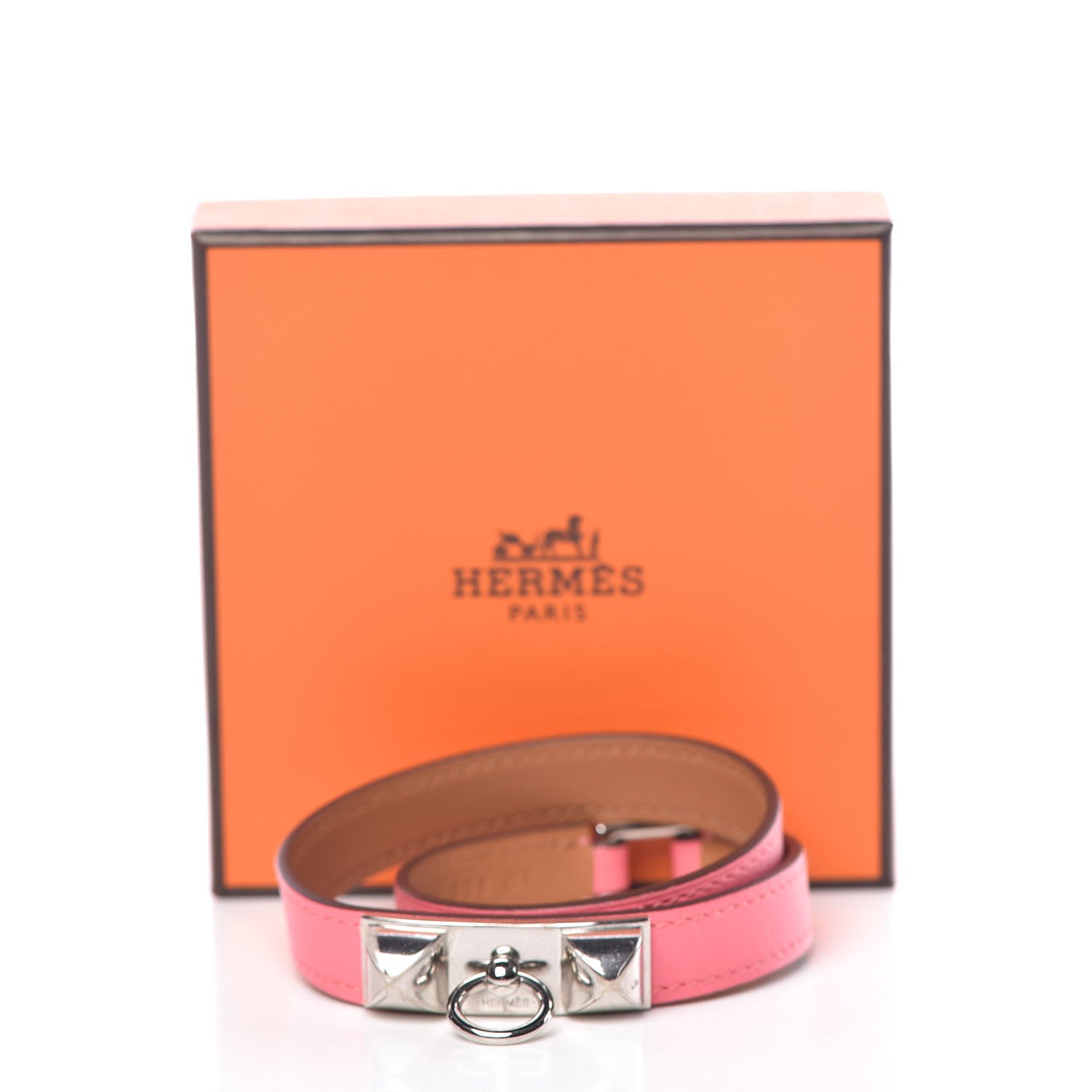 Hermes Swift Rivale Double Tour Bracelet S Rose Azalee 7 of 7