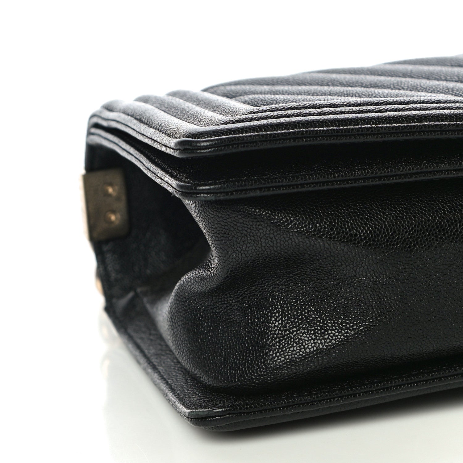Chanel Caviar Chevron Quilted Medium Boy Flap Black 9 of 11