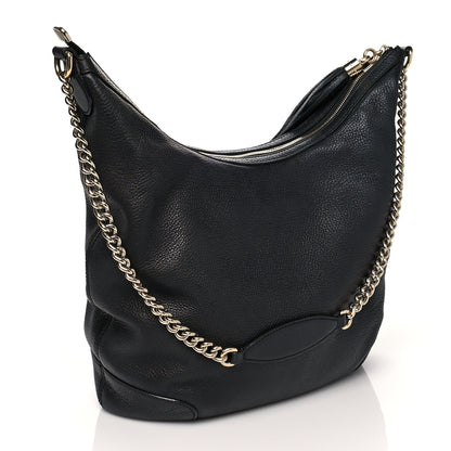 Gucci Pebbled Calfskin Medium Soho Chain Hobo Black 2 of 13