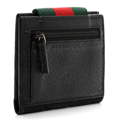 Gucci Monogram Web French Flap Wallet Black 3 of 8