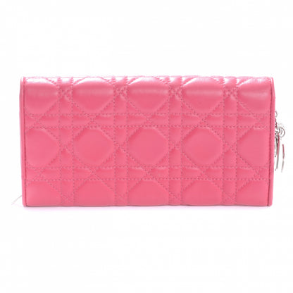 Christian Dior Lambskin Cannage Lady Dior Charm Wallet Pink 3 of 8