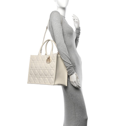 Christian Dior Calfskin Macro Cannage Medium Book Tote Latte 2 of 13