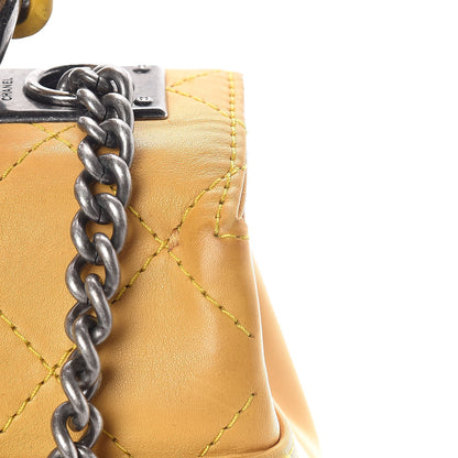 Chanel Calfskin Stitched Urban Luxury Top Handle Bag Yellow 17 of 20