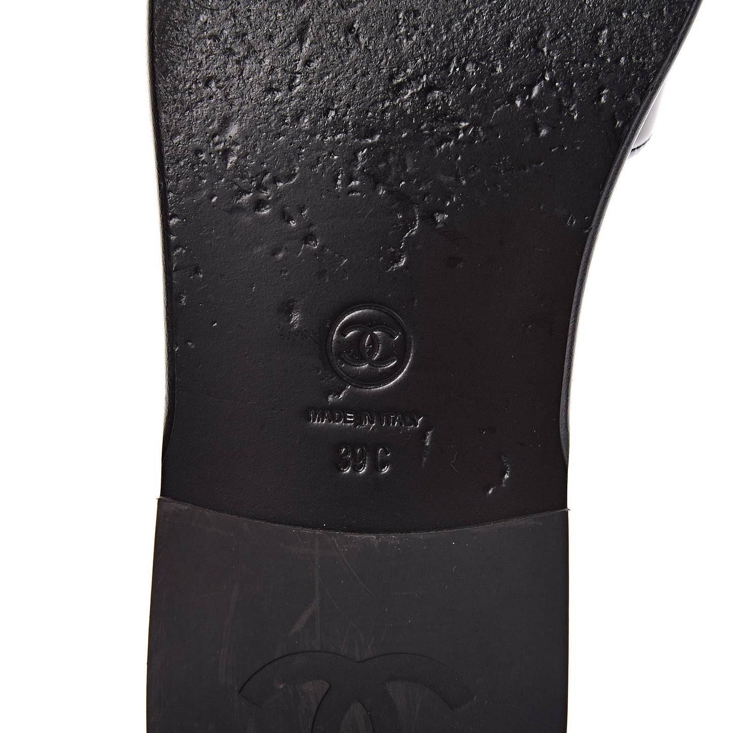 Patent Calfskin CC Slip On Mules 39 Black