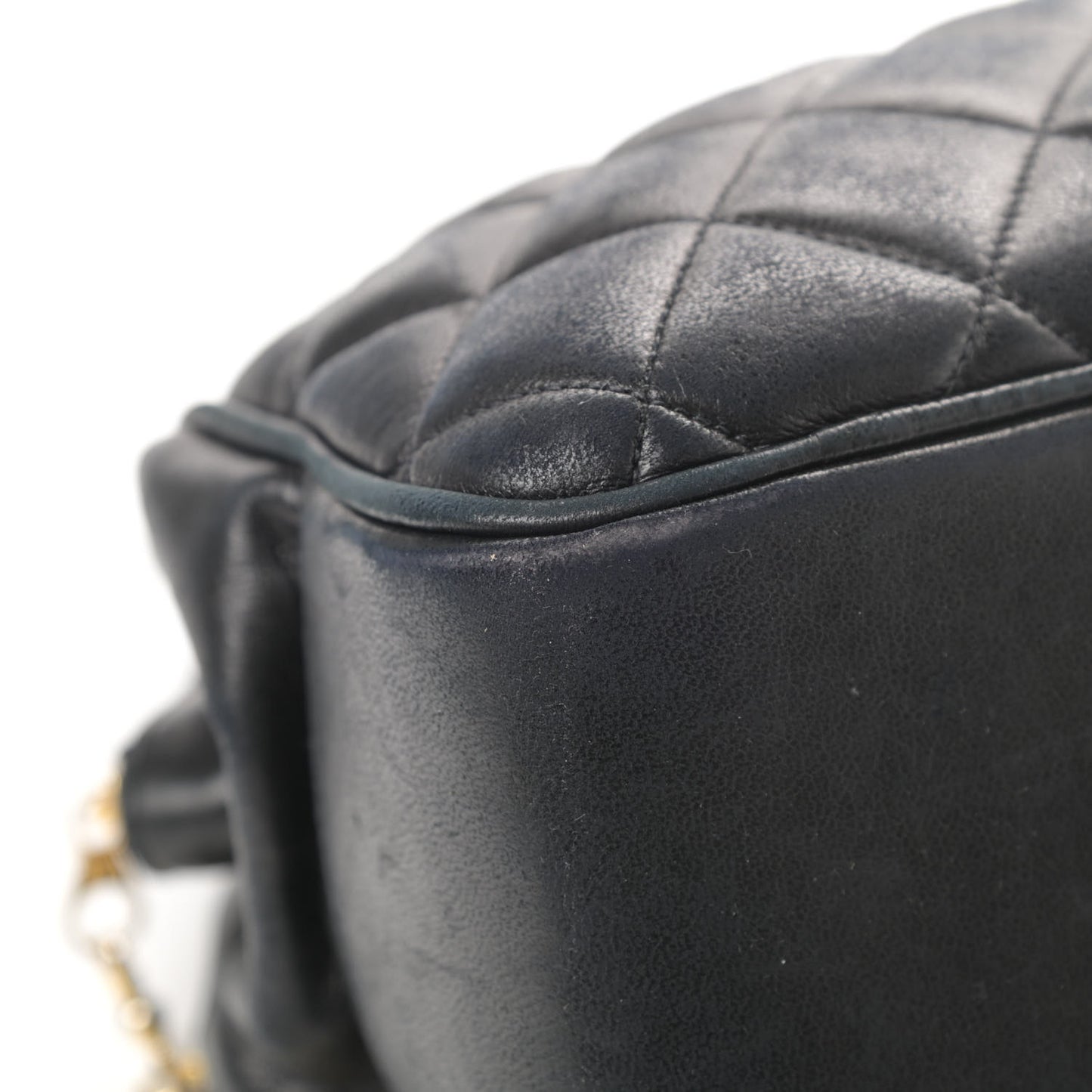 Lambskin Quilted Shopping Tote Black
