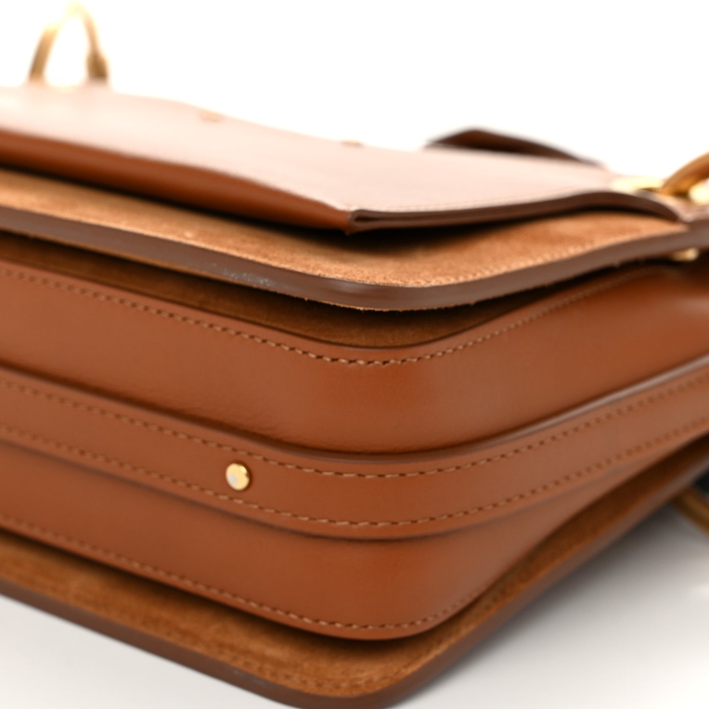 Calfskin Suede Small Roy Bag Caramel