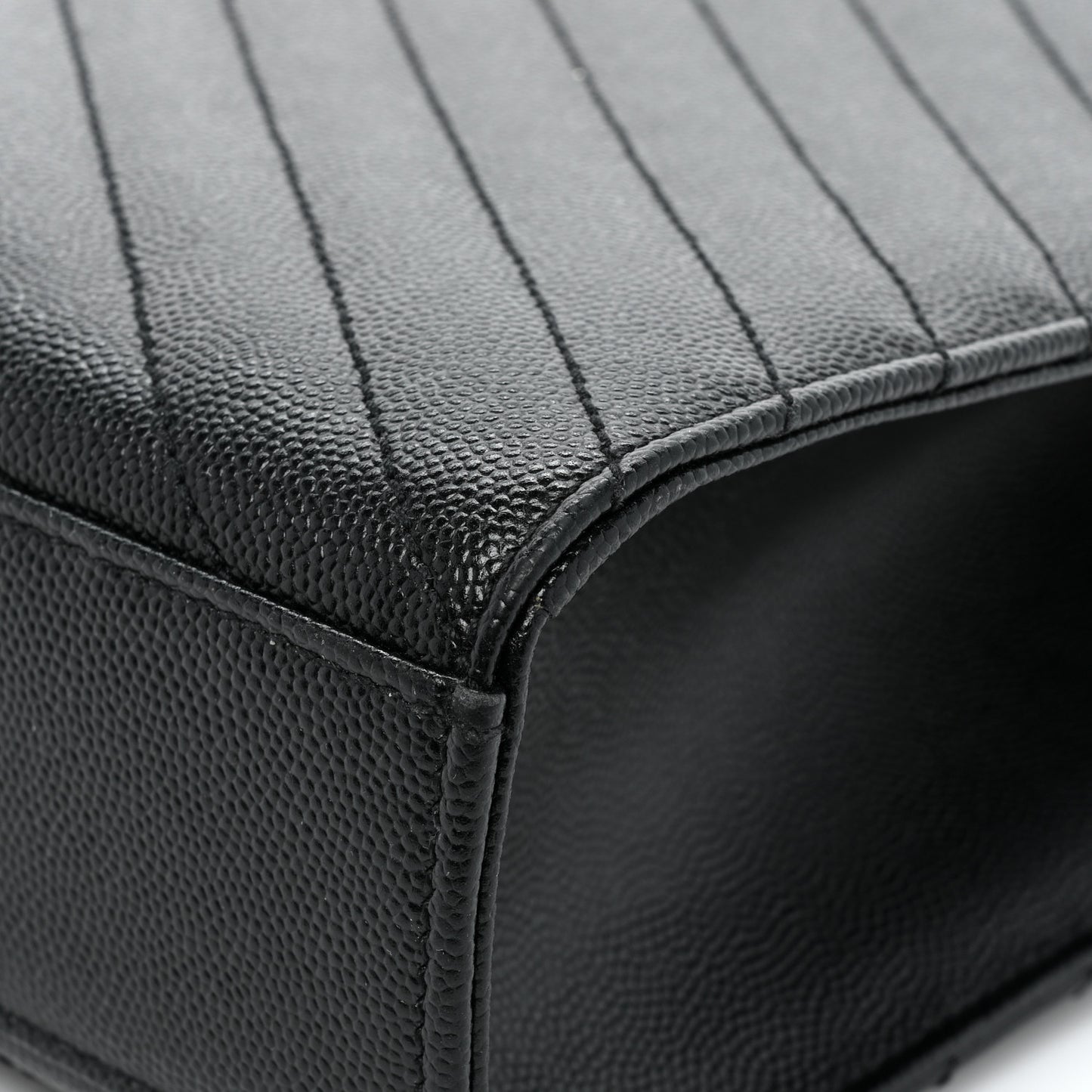 Grain De Poudre Matelasse Chevron Large Monogram Satchel Black