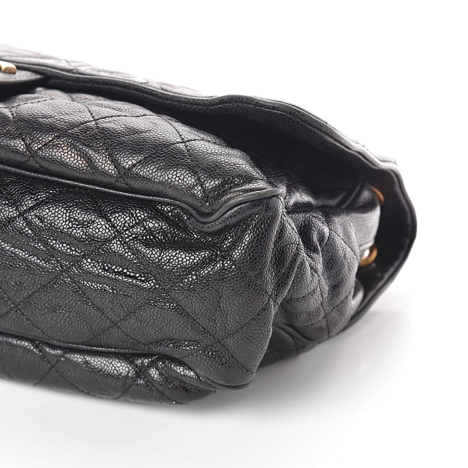 Chanel Crumpled Grained Calfskin Quilted Maxi Shiva Flap Black 10 of 10