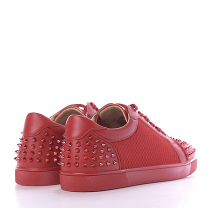 Christian Louboutin Calfskin Mesh Mens Seavaste 2 Flat Sneakers 44 Loubi Red 4 of 12
