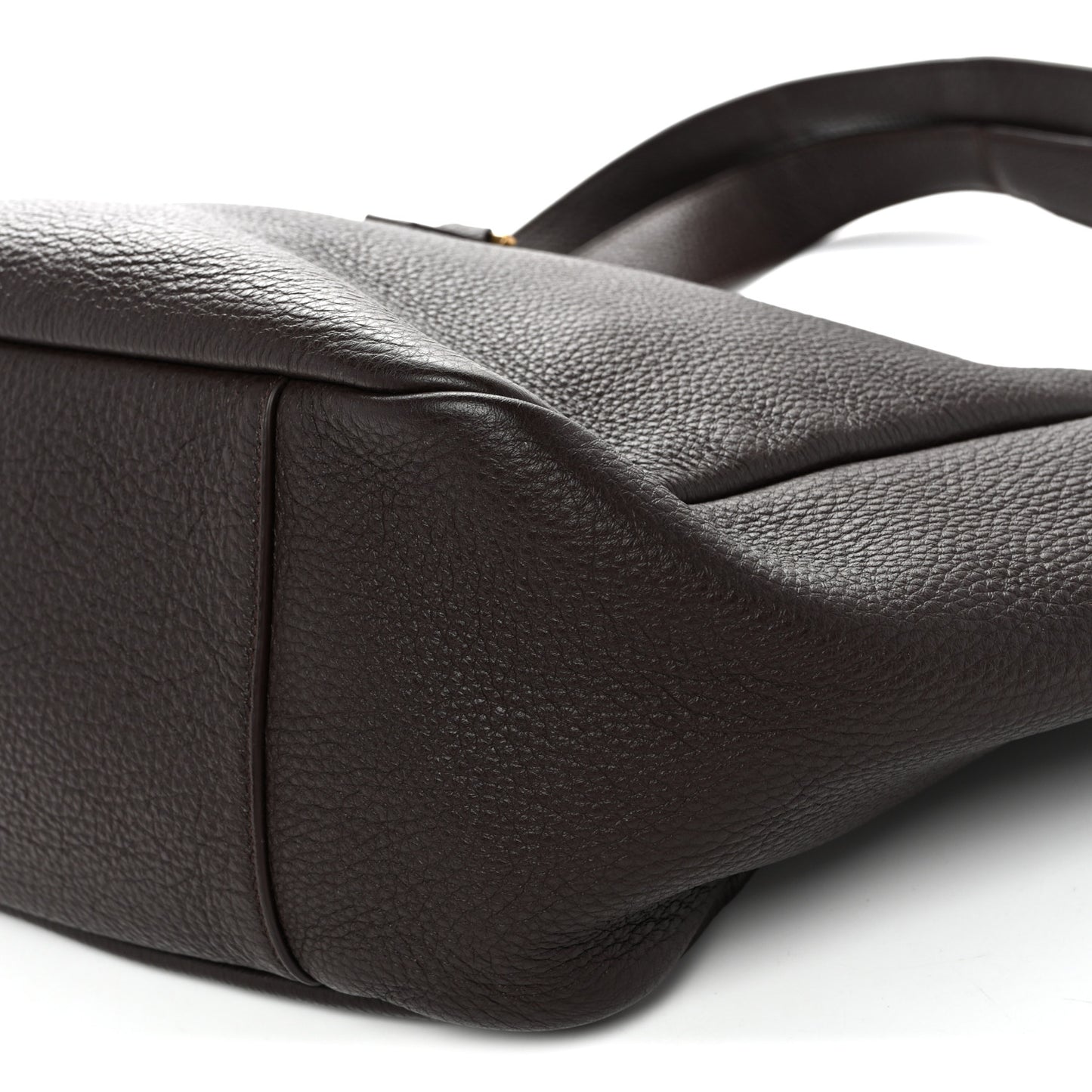 Grained Deerskin Bea Tote Marron Fonce