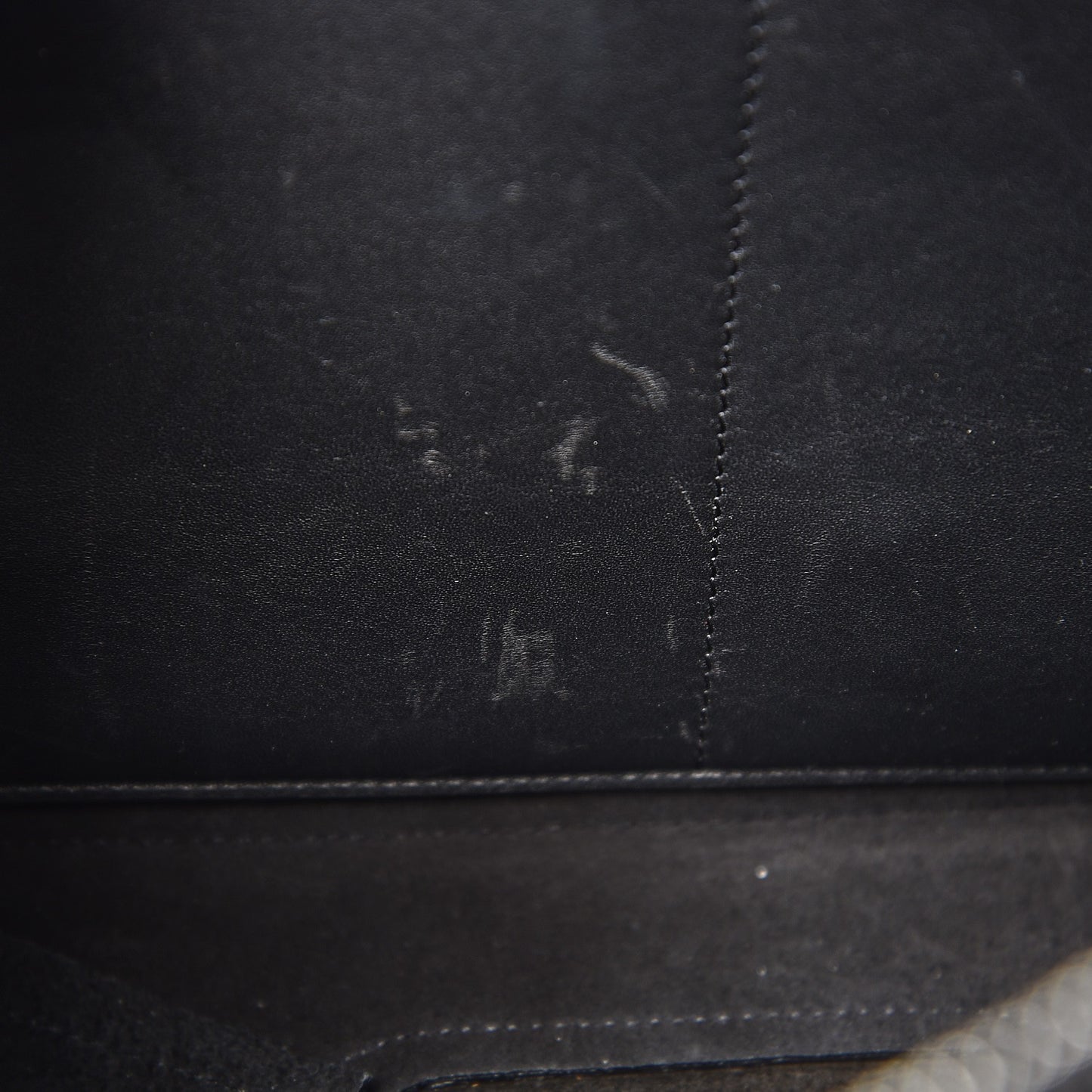 Natural Calfskin Tri-Fold Clutch on Chain Black
