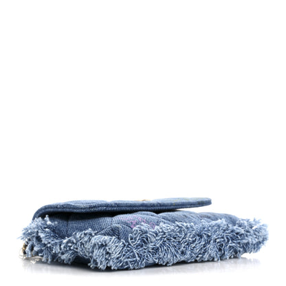 Chanel Denim Quilted Denim Mood Clutch With Chain Blue Multicolor 4 of 12