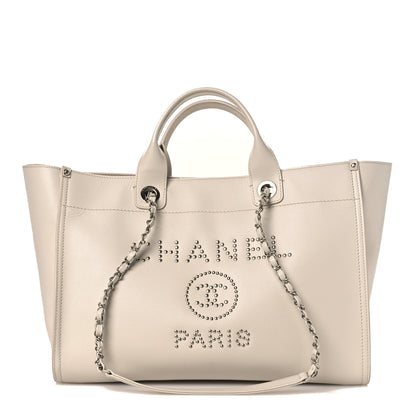 Chanel Caviar Medium Studded Deauville Tote Ivory 1 of 13