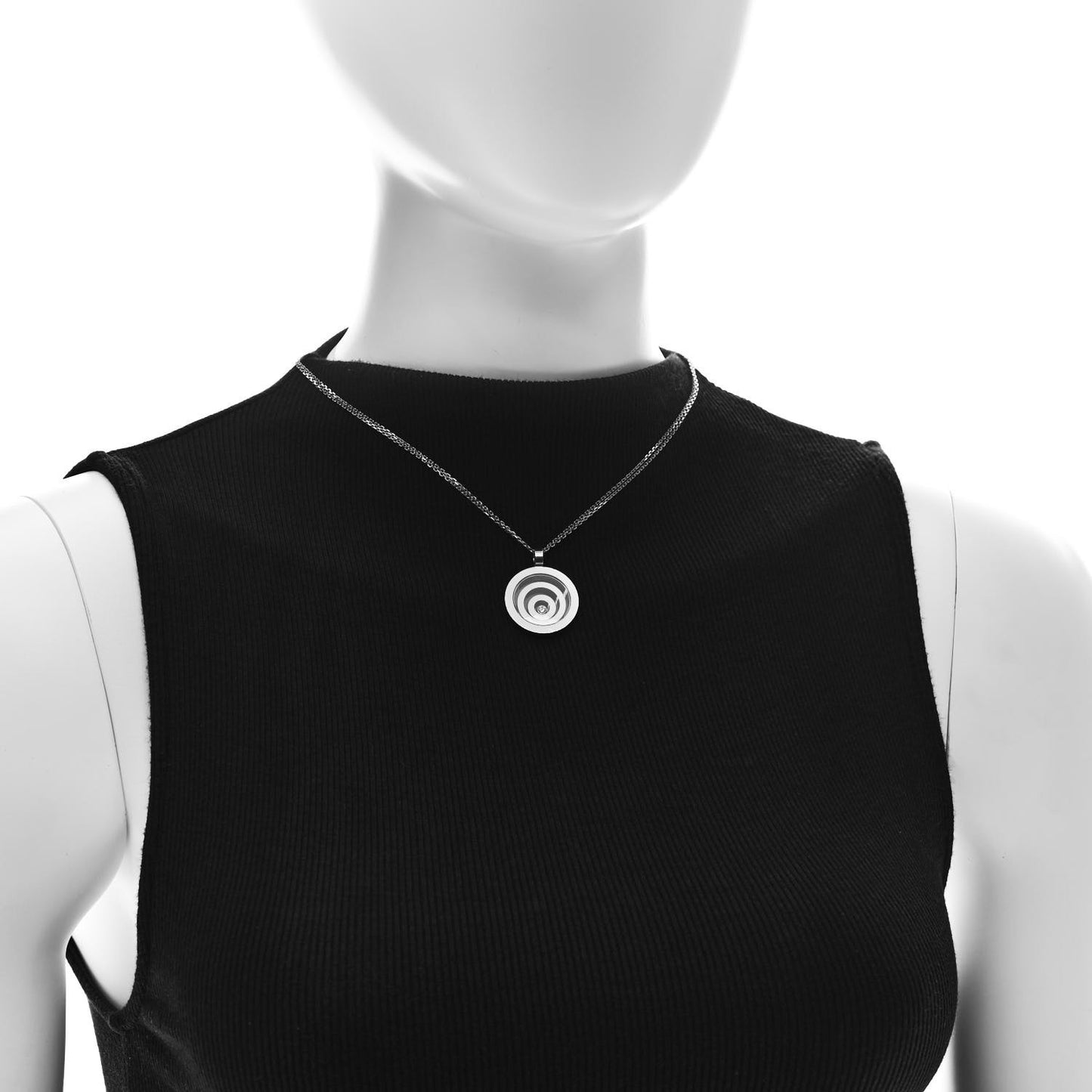 18K White Gold Diamond Happy Spirit Pendant Necklace