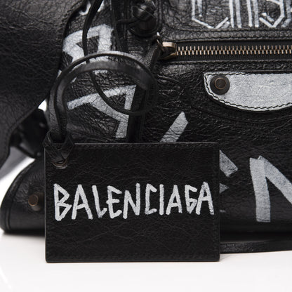 Balenciaga Agneau Classic Hardware Graffiti All Over S City Black 11 of 13
