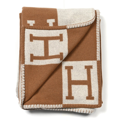 Hermes Wool Cashmere Avalon Blanket Ecru Camel 2 of 3