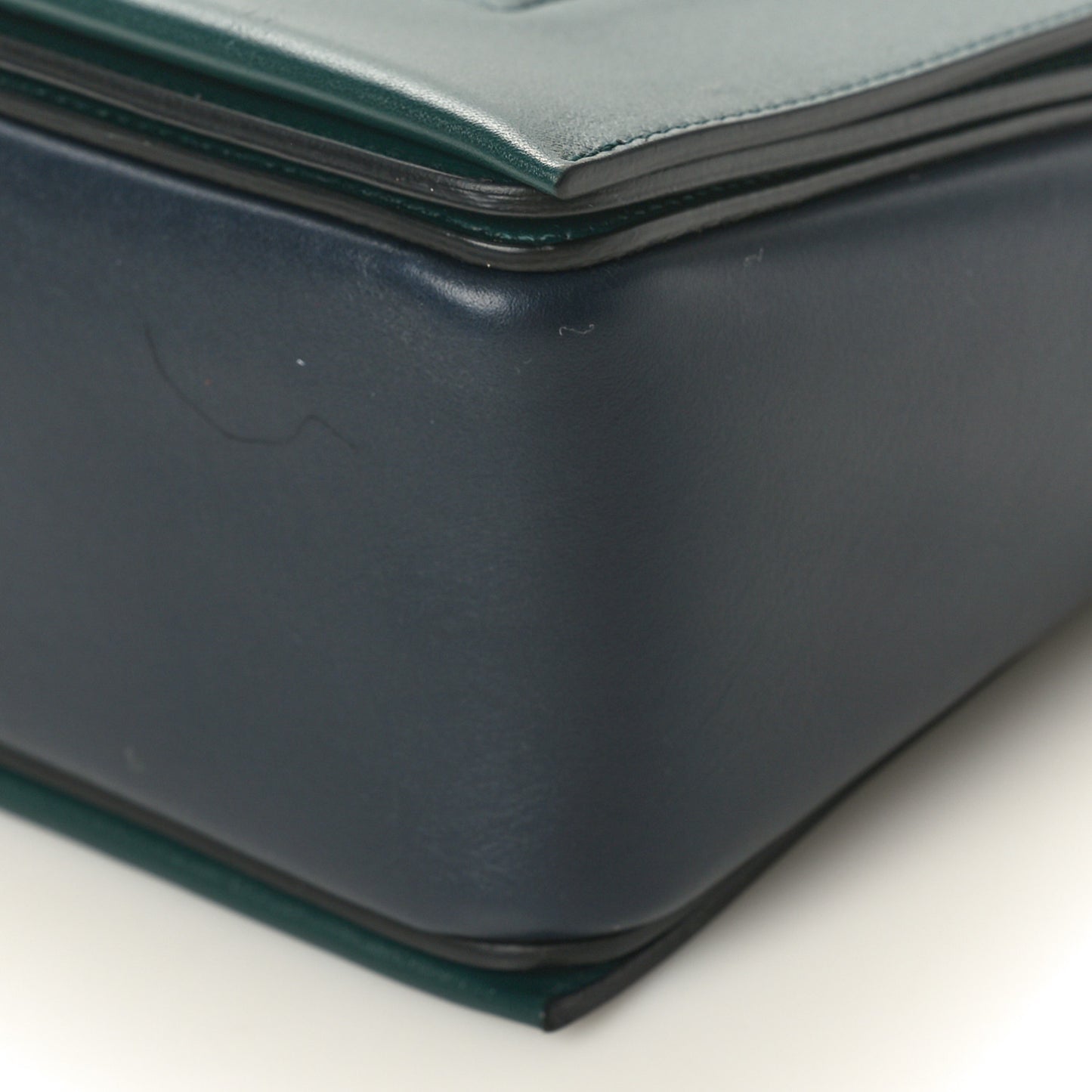 Shiny Smooth Calfskin Medium Frame Shoulder Bag Amazone Dark Navy