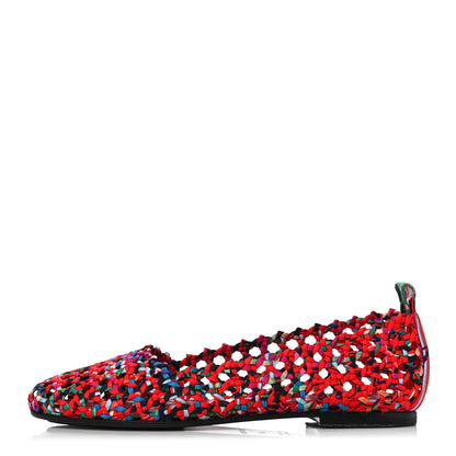 Hermes Printed Silk Braided Minorque Ballerina Flats 39.5 Multicolor 1 of 12